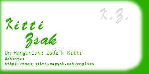 kitti zsak business card